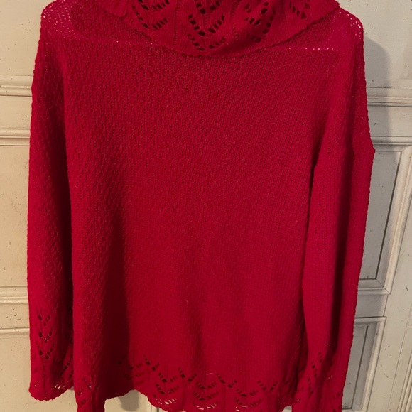 Women's Red Knit Sweater - Picture 4 of 4